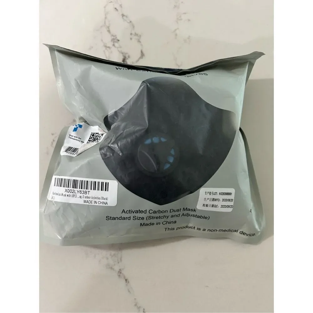 NEW Set of 2 Dust Mask 10PCS Filters Washable Sports Face Gardening Painting